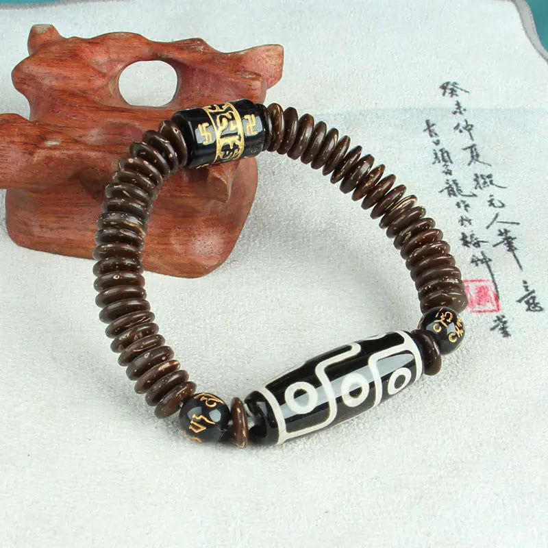 Tibetan Sky Eye Nine Eyes Old Agate Beads