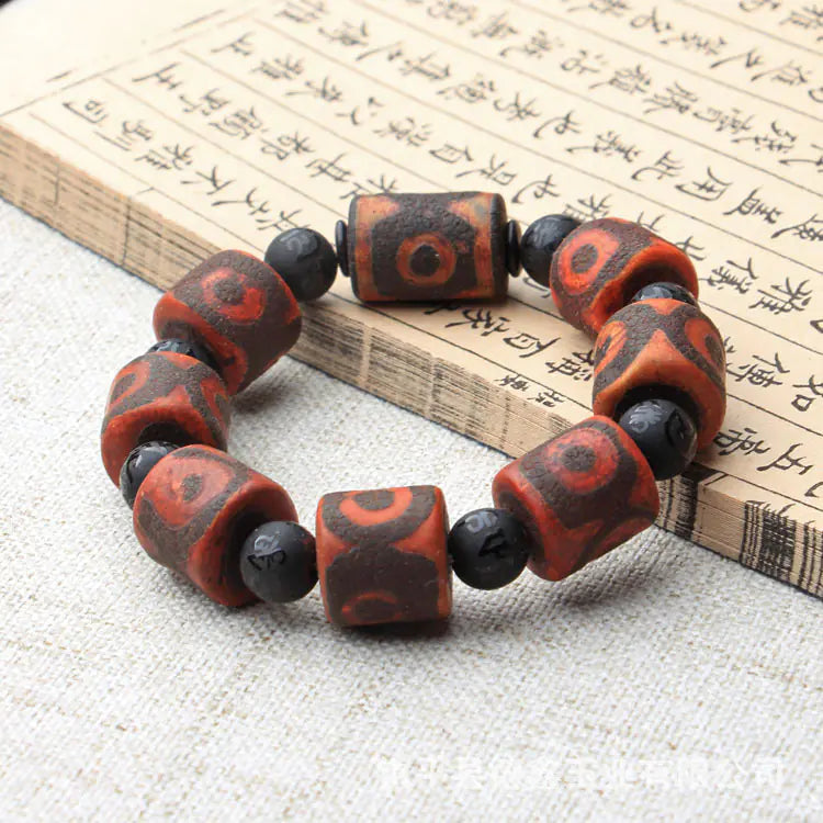Tibetan Sky Eye Nine Eyes Old Agate Beads