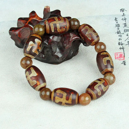Tibetan Sky Eye Nine Eyes Old Agate Beads