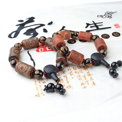 Tibetan Sky Eye Nine Eyes Old Agate Beads