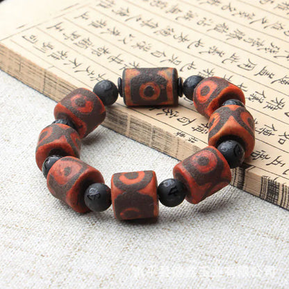 Tibetan Sky Eye Nine Eyes Old Agate Beads