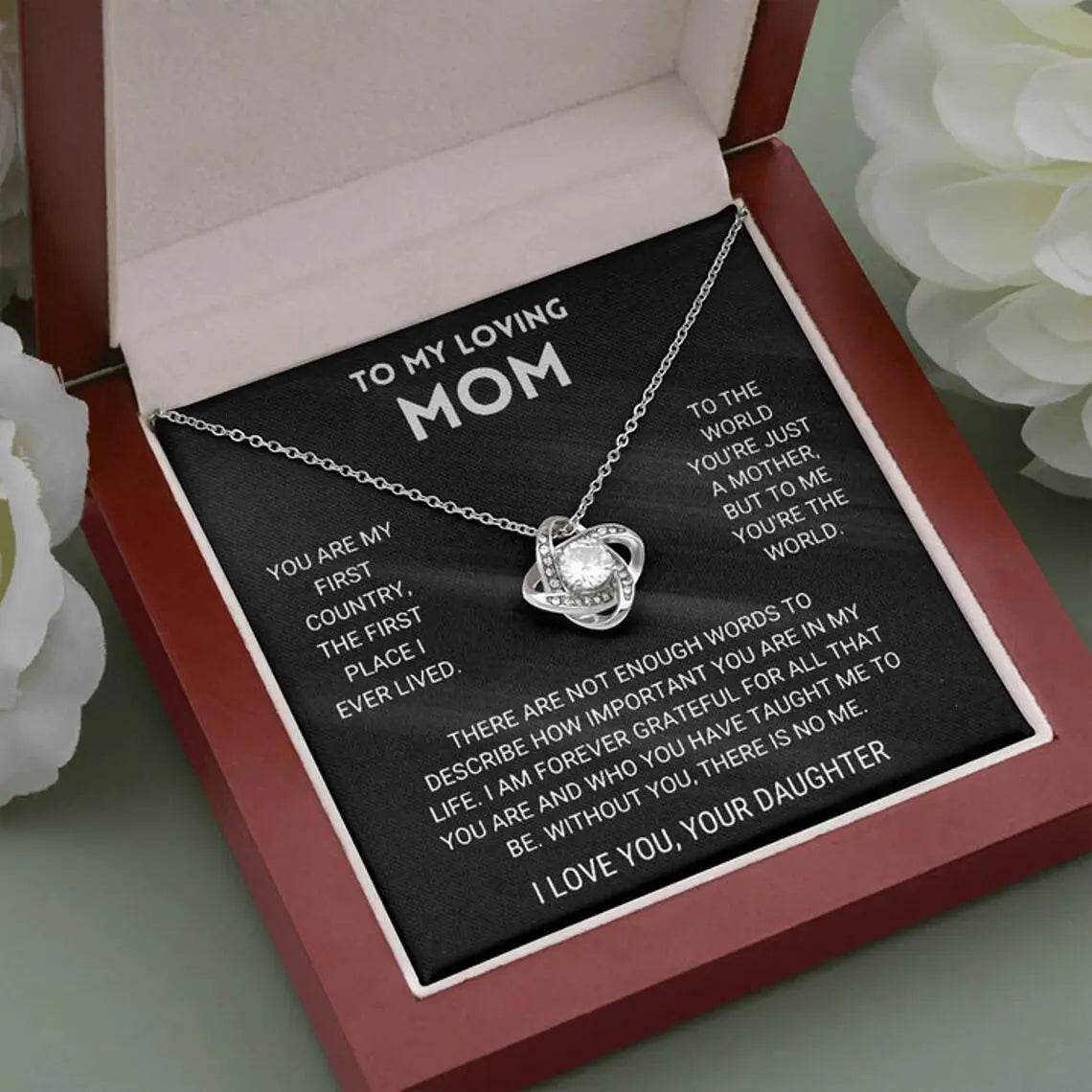 Eternal Heart Clover Necklace Pendant for Mother's Day