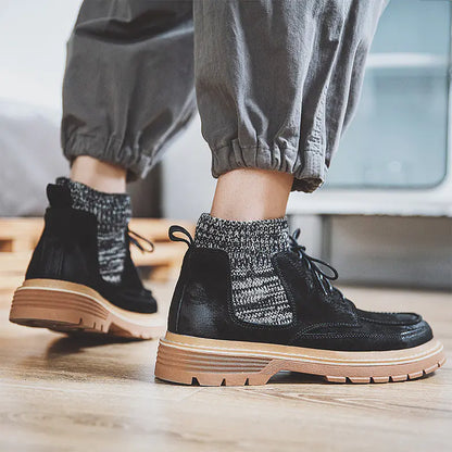 Men's High-Top Leather Martin Military Boots